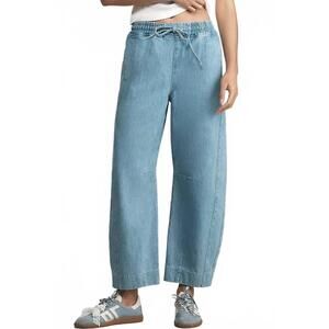 NEW DAMSON MADDER felix high-rise pull-on barrel jeans in blue